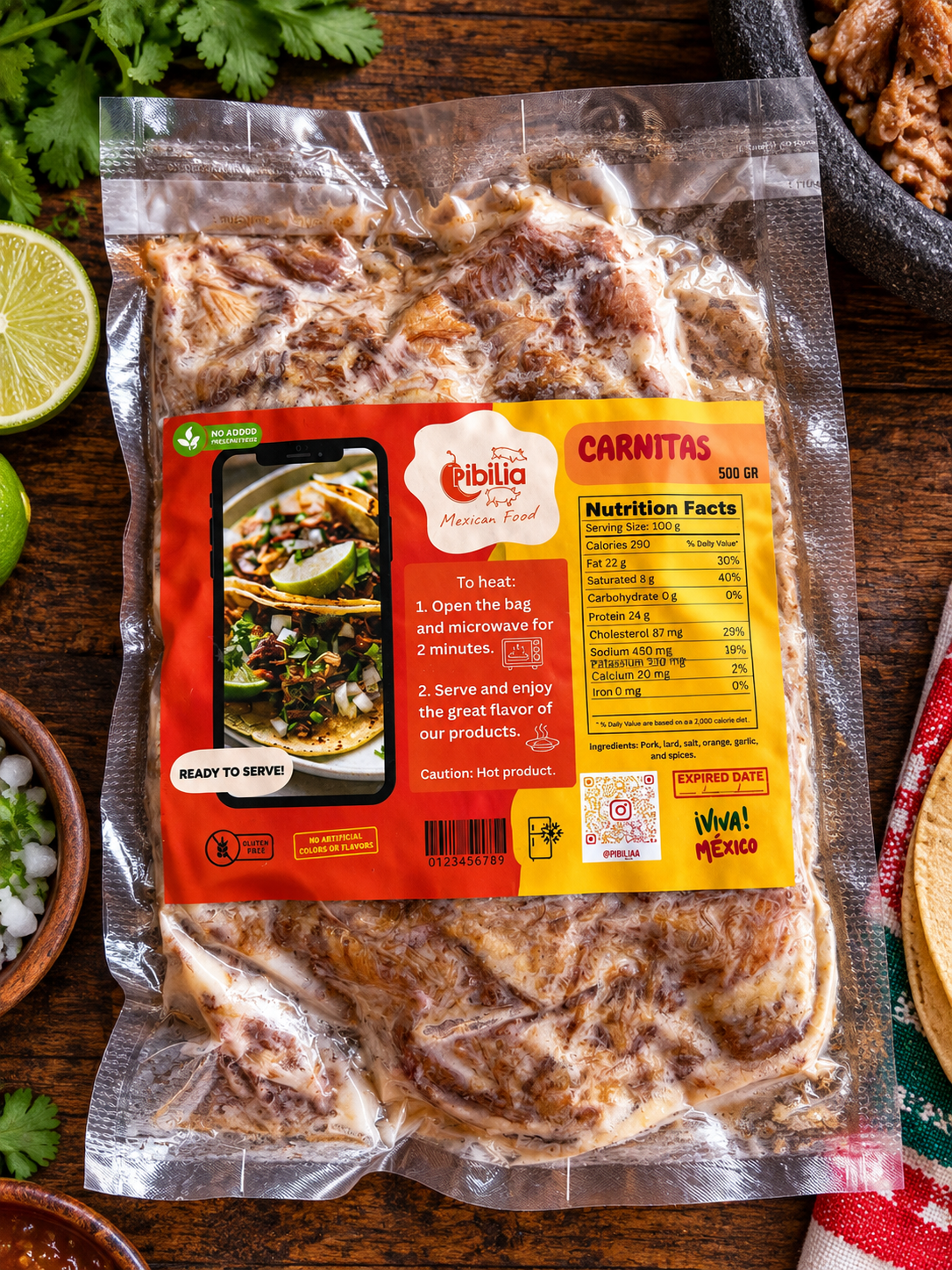 Pork Carnitas - Authentic Mexican Style | 500g